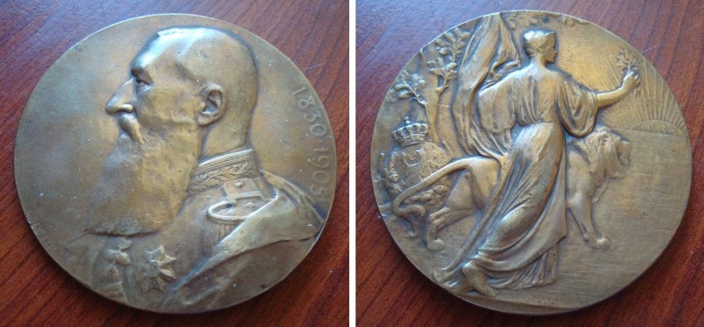 Gedenkmedaille 75 jaar Onafhankelijkheid van België in 1905, Envoi, Bronze