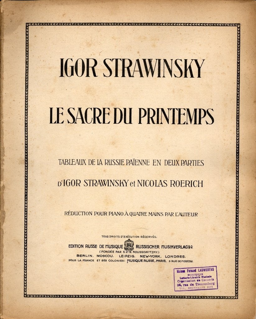 STRAWINSKY THE RITE OF SPRING Piano 4-handig van de auteur, Gebruikt, Verzenden, Klassiek, Artiest of Componist