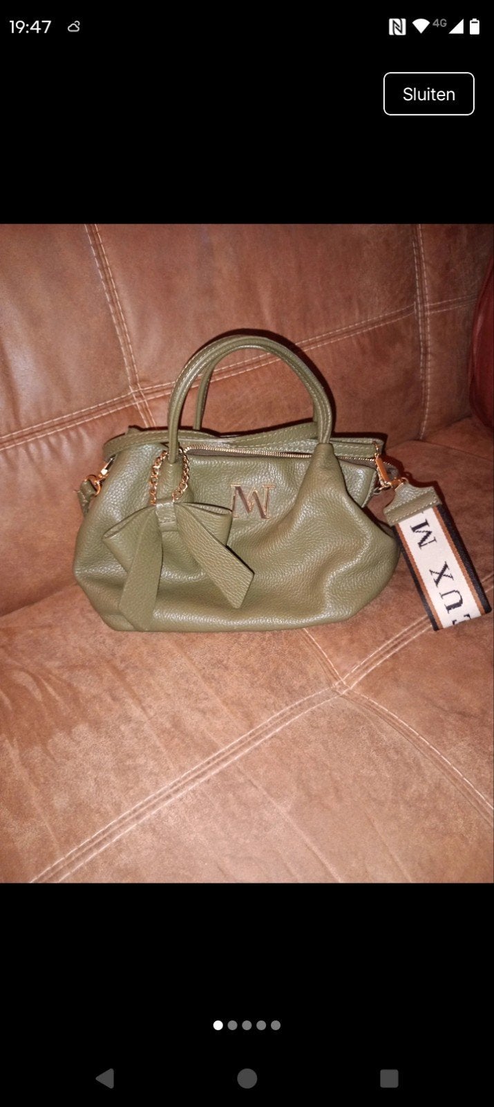 NIEUW!!Kaki groene handtas, Ophalen of Verzenden, Nieuw, Groen, Handtas