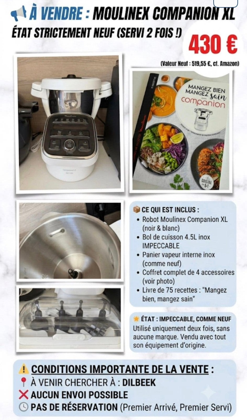 Moulinex Campanion XL, Enlèvement, Comme neuf