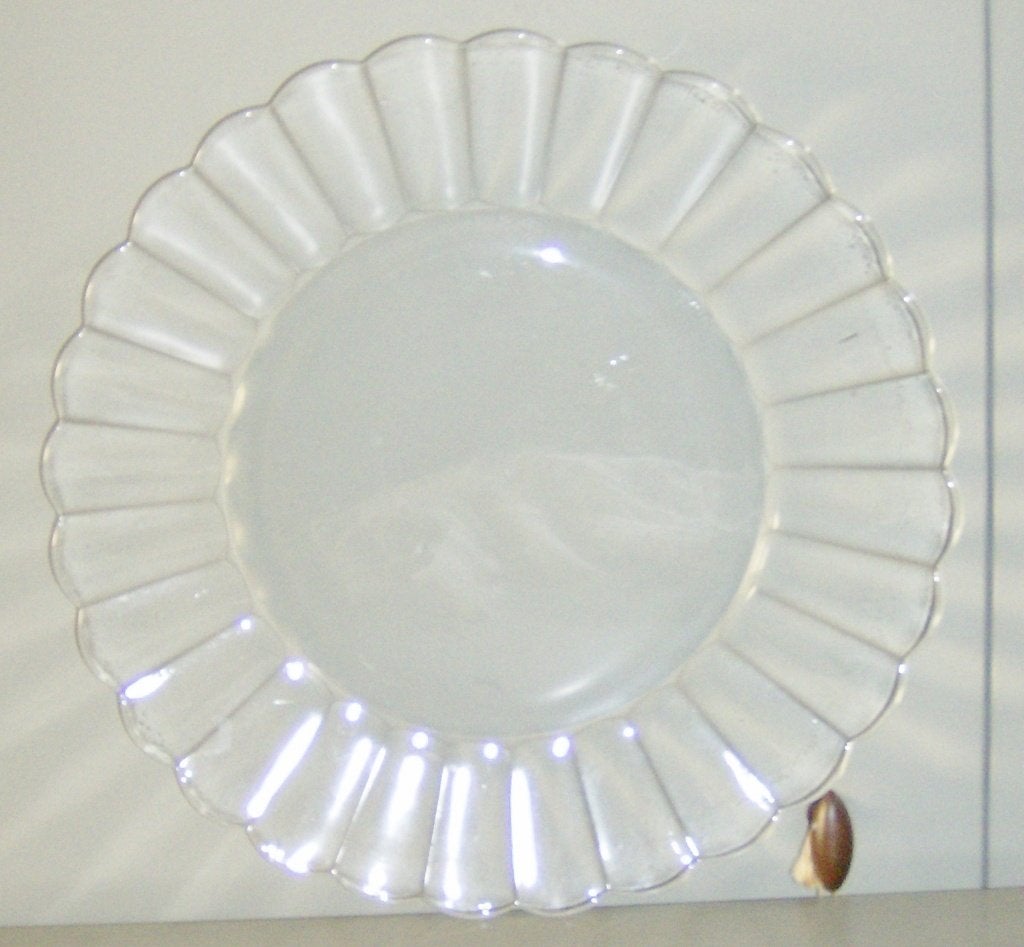 rond glazen bord / schotel, Assiettes(s), Vintage, Verre, Enlèvement