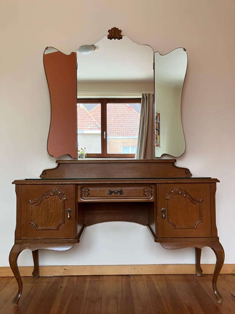 Vintage kaptafel, Huis en Inrichting, Tafels | Kaptafels, Ophalen, Gebruikt, 100 tot 150 cm, Minder dan 100 cm