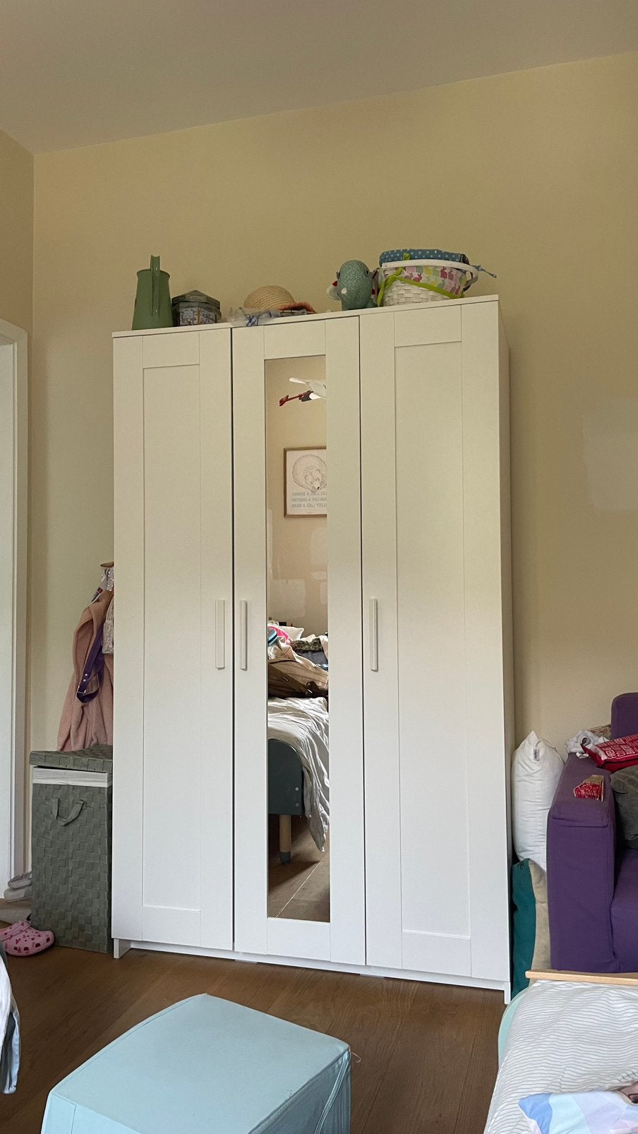 Penderie Ikea Brimnes blanche, 25 à 50 cm, Avec porte(s), 100 à 150 cm, Utilisé