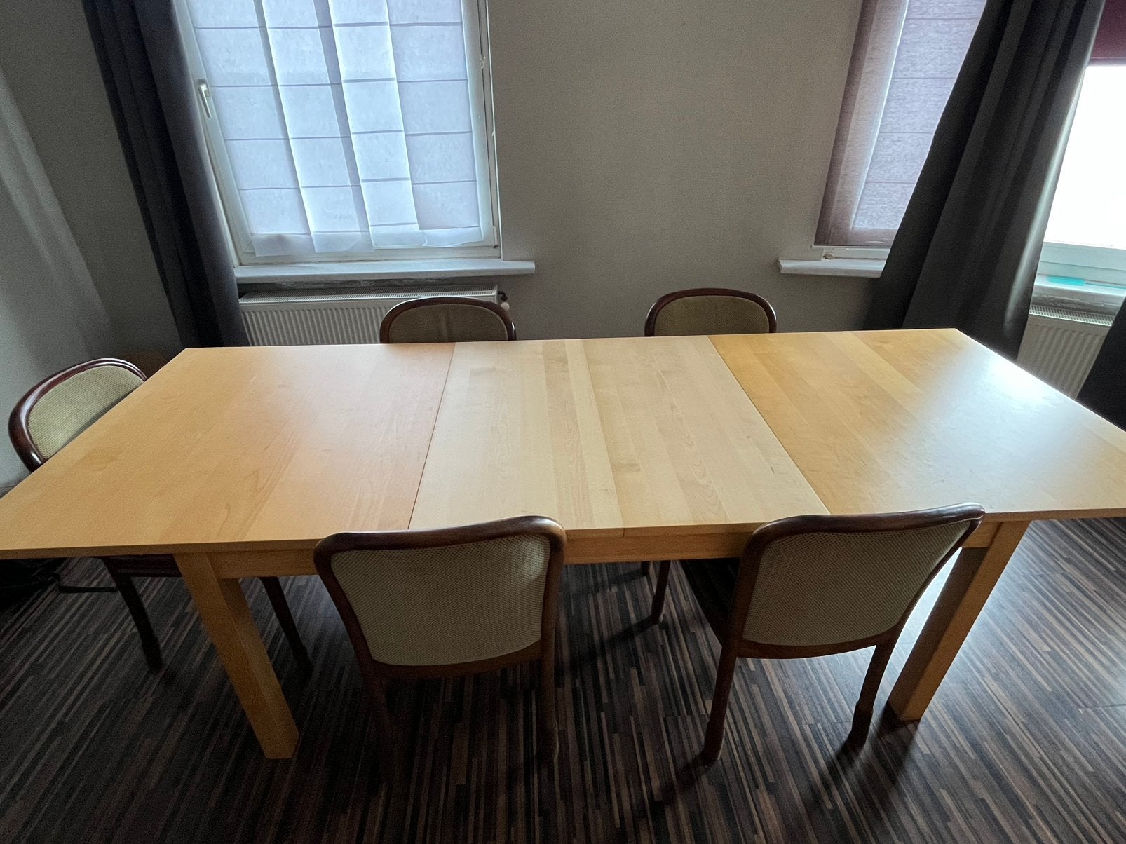 Grote Eettafel met drie tafelkleeden, Huis en Inrichting, Ophalen, Gebruikt, 200 cm of meer, 50 tot 100 cm