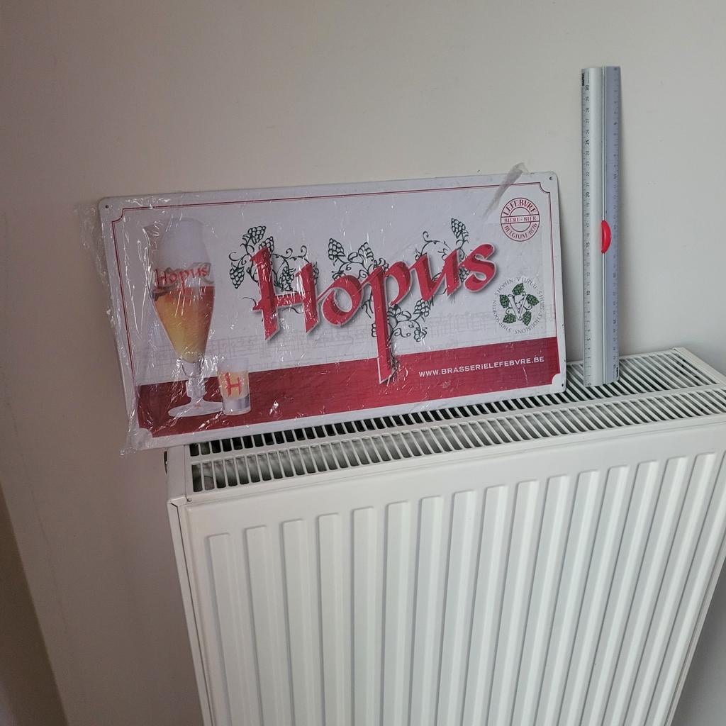 Hopus metalen plaat, Verzamelen, Ophalen of Verzenden