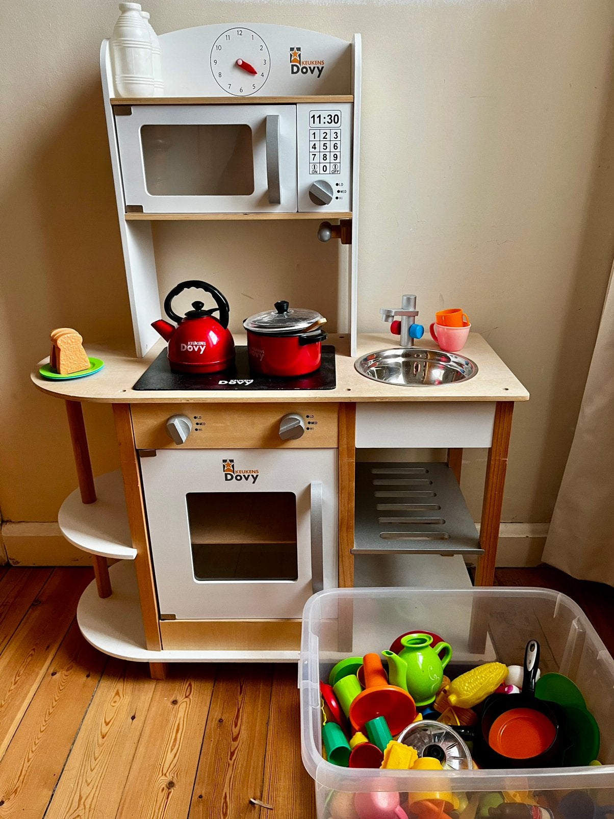 Dovy houten keukentje met accessoires, Enlèvement, Utilisé, Bois, Jouer à la cuisine