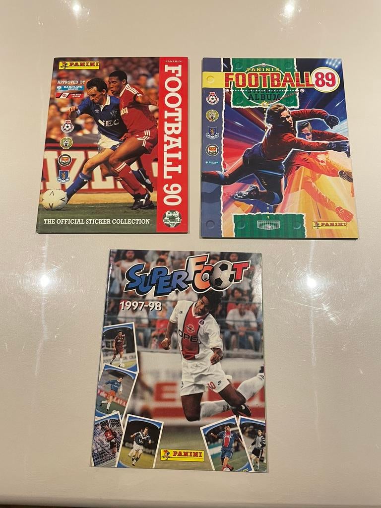 Panini - 3 Lege Albums Foot 1997-98 + Football 1989 & 1990, Ophalen of Verzenden, Zo goed als nieuw