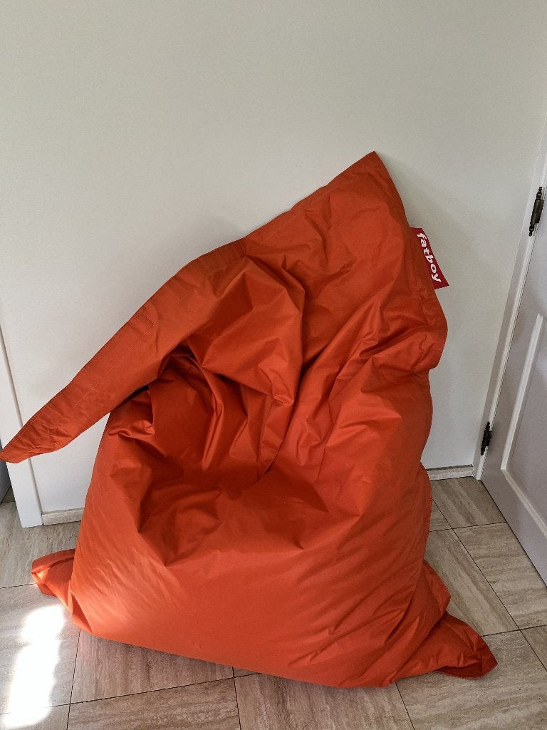 Fatboy Original XL Zitzak – Oranje – Zgan, Ophalen, Zo goed als nieuw, Oranje, Zitzak