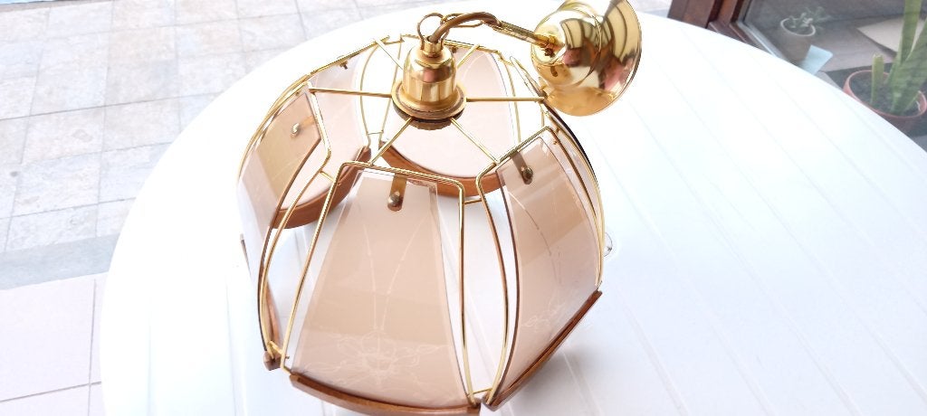 luster modern/klassiek met glas, Ophalen, Zo goed als nieuw, Glas, Modern/klassiek