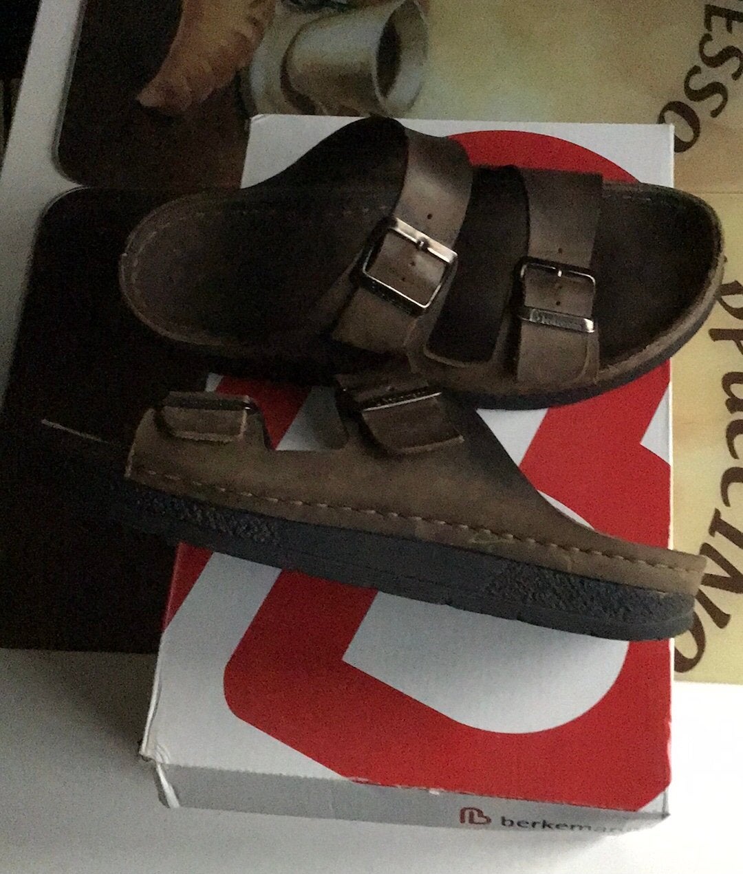 Pantoffel 41 Berkemann, Kleding | Dames, Ophalen of Verzenden, Zo goed als nieuw, Bruin