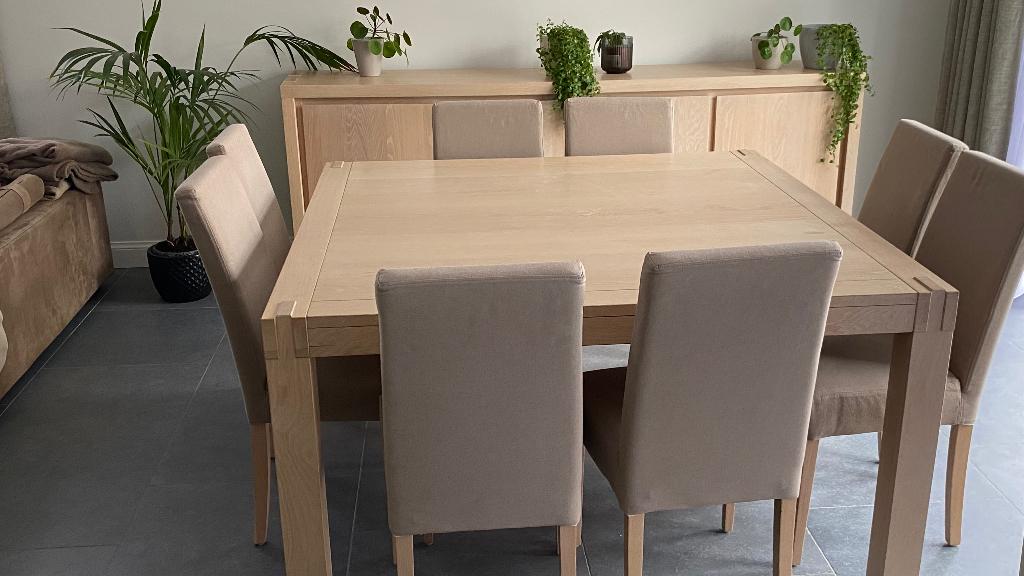 Eetkamer, Maison & Meubles, Salles à manger complètes, Enlèvement, Comme neuf, Hedendaags, 6 à 8 chaises