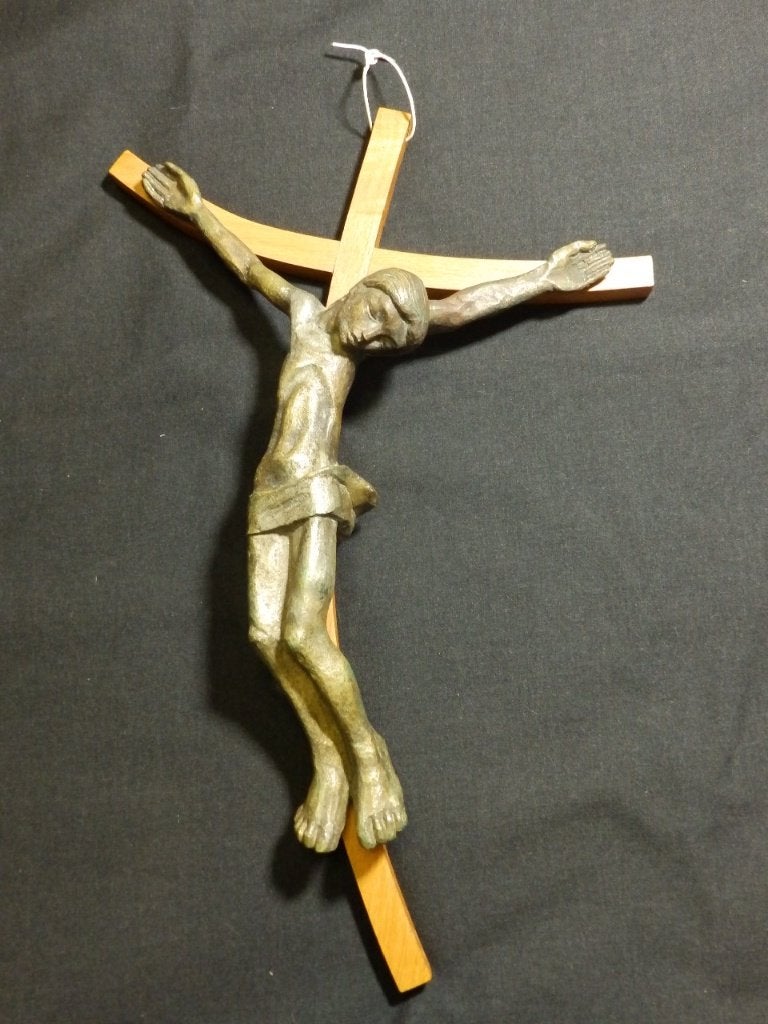 Art Religieux Christ en bronze plein, moderniste, unique, Antiquités & Art, Enlèvement, Bronze