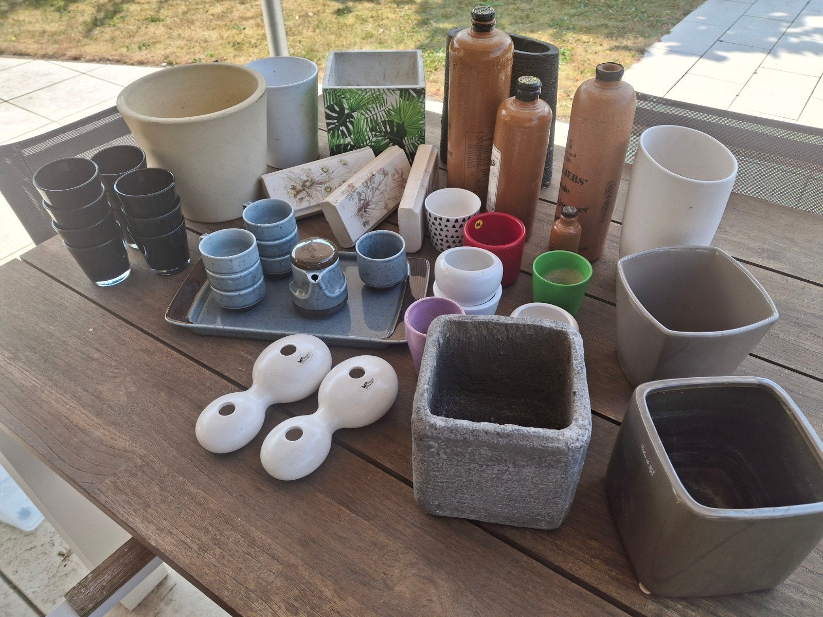 groot lot aarden/stenen/glazen potjes, Antiek en Kunst, Ophalen