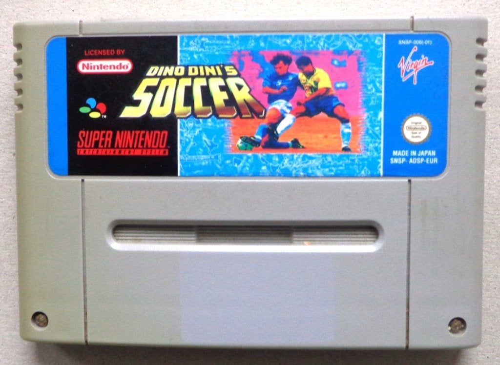 Dino Dini's Soccer voor de Europese Super Nintendo, Ophalen of Verzenden, Gebruikt