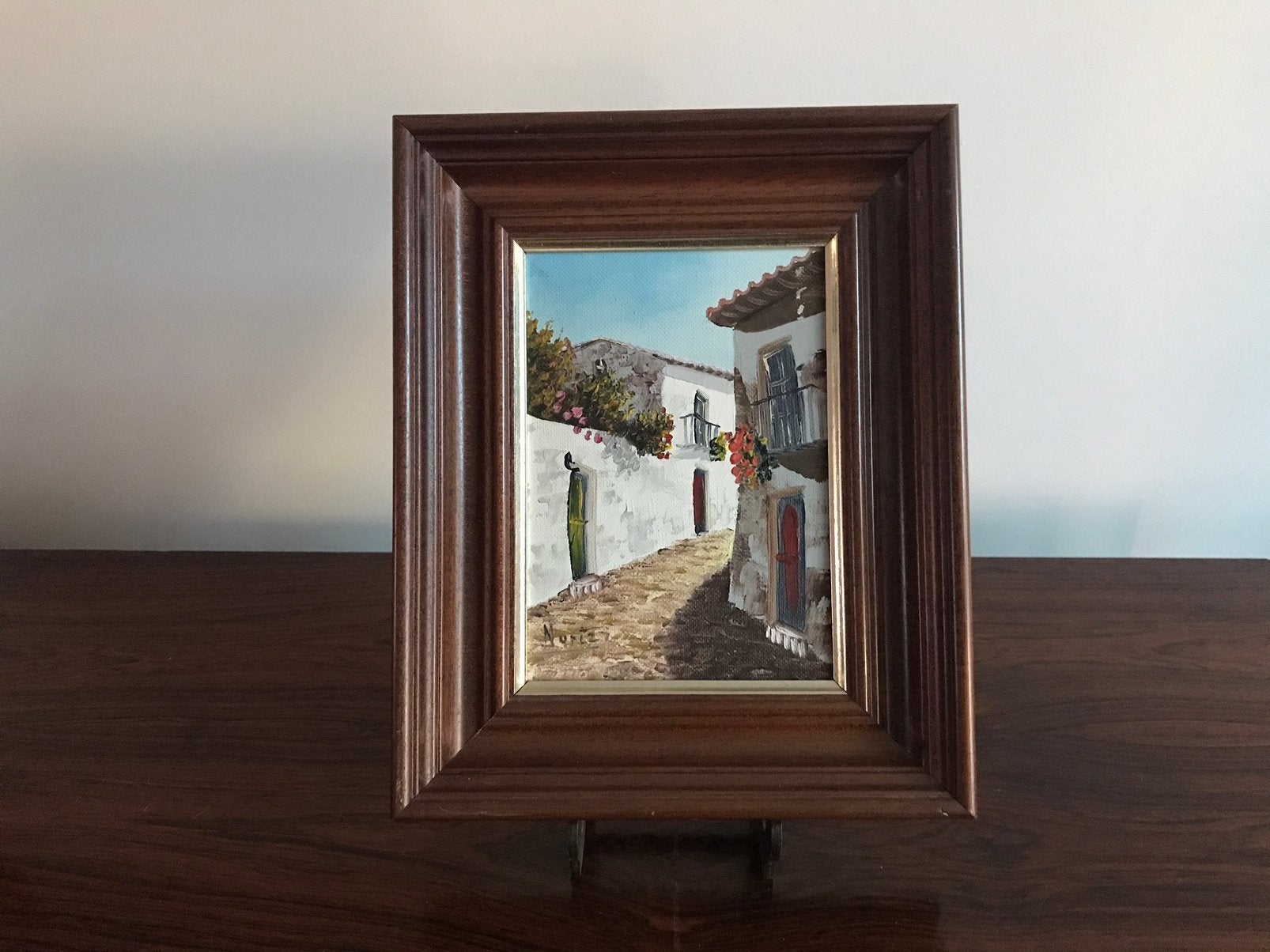Houten lijst kader schilderij op doek, Antiek en Kunst, Ophalen of Verzenden