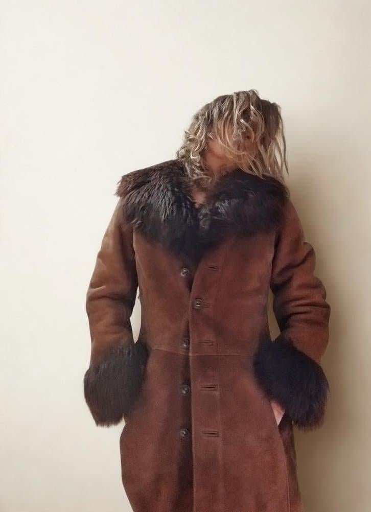 Prachtige vintage jas van schapenvacht uit de jaren 70 —, Bruin, El Corte Inglés, Gedragen, Ophalen