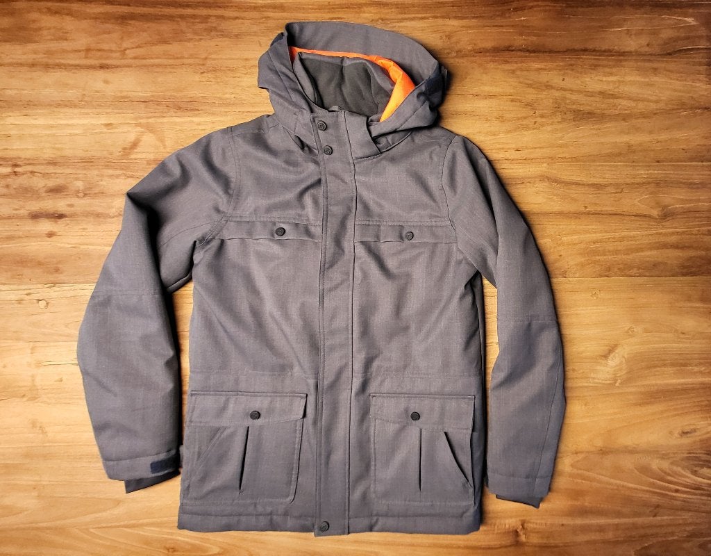Grijze winterjas/skijas, Sport en Fitness, Ophalen, Nieuw, Ski, Kleding