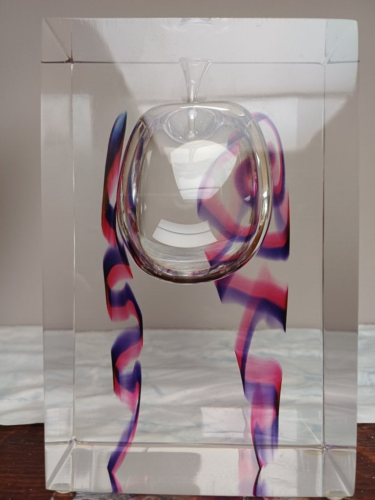 geblazen murano glasblok model appel sommerso techniek, Enlèvement