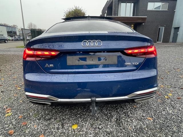 AUDI A5 SPORTBACK 35TDI S-LINE Hybride Pano Leder Keyless..., Auto's, Blauw, Bedrijf, Dealer onderhouden, A5