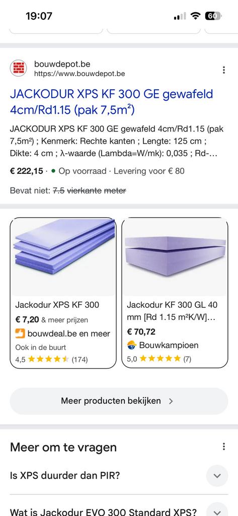 Jackodur 4cm isolatie nieuw ongebruikt, Ophalen, 4 tot 8 cm, Nieuw, 5 tot 10 m²