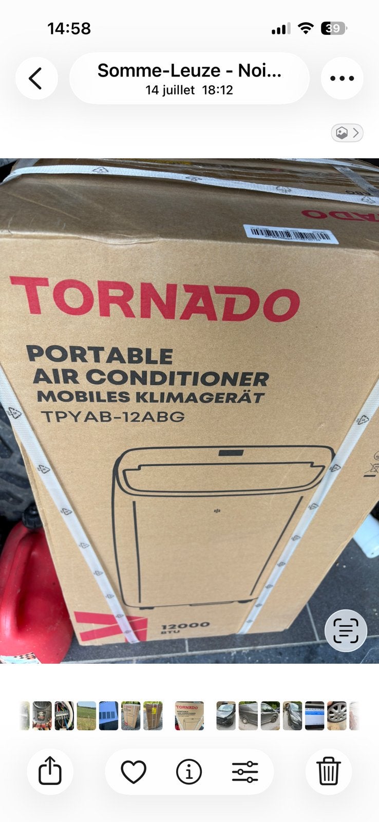 Climatiseur tornado 12000 btu, Electroménager, Climatiseurs, Enlèvement, Comme neuf