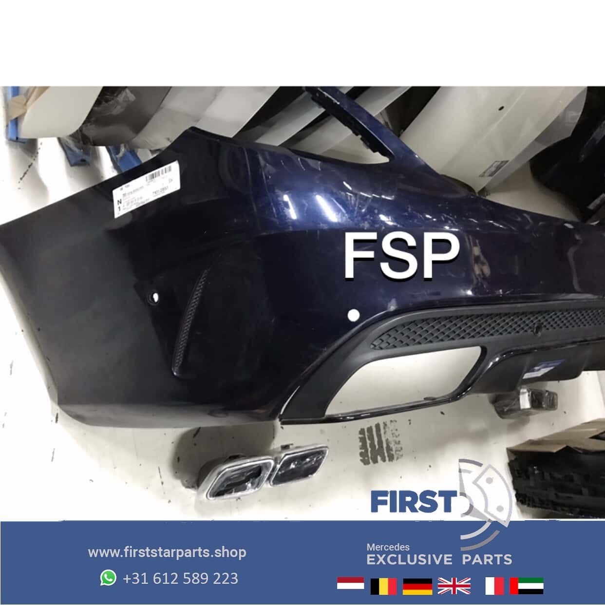 W205 C63 AMG ACHTERBUMPER + DIFFUSER Mercedes C Klasse 2014-, Gebruikt, -, Ophalen of Verzenden, Achter