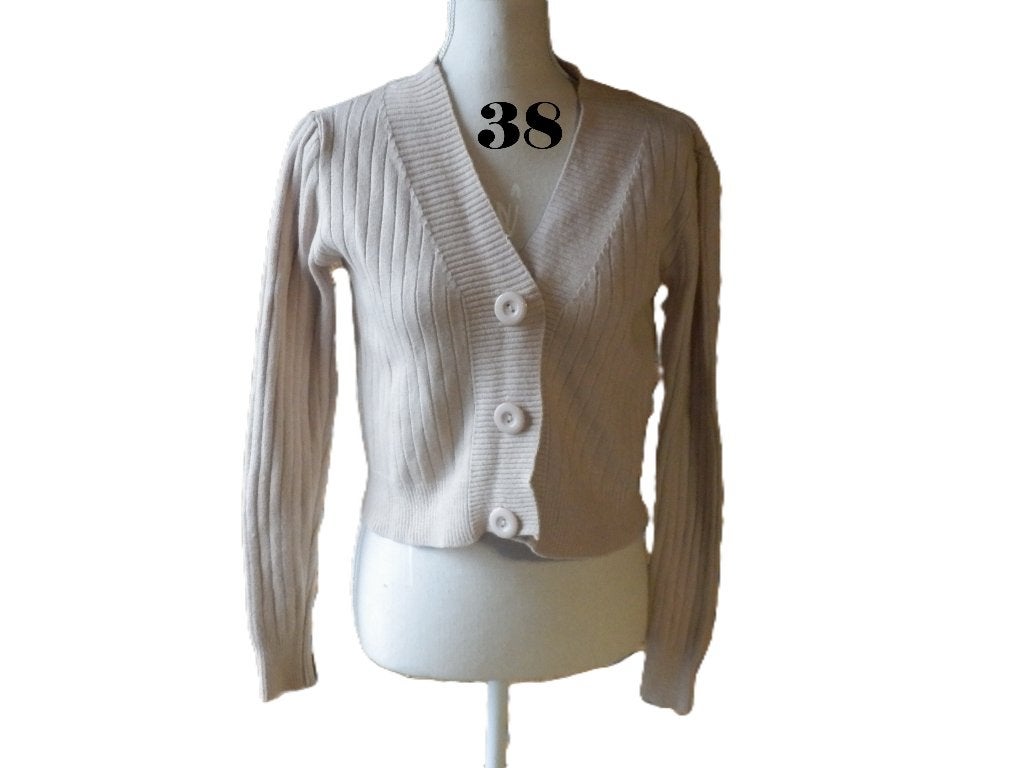 (119)- gilet femme t.M beige - luizacco -, Vêtements | Femmes, Pulls & Gilets, Comme neuf, Taille 38/40 (M), Beige, Enlèvement ou Envoi