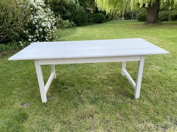 Solide table en bois massif peinte en blanc, Enlèvement