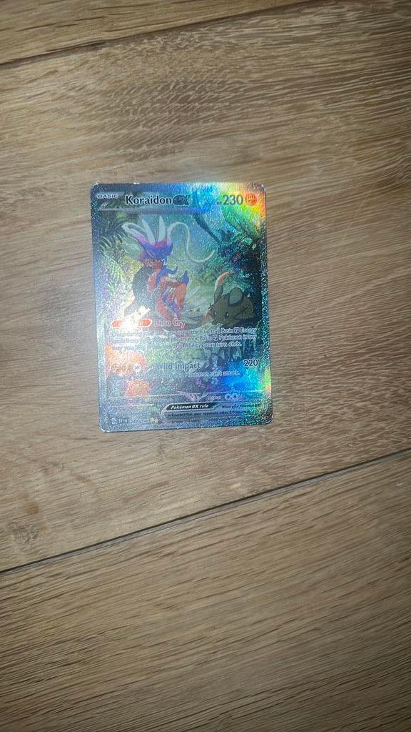 Pokemon kaart koraidon ex basic edition rainbow, Ophalen of Verzenden, Zo goed als nieuw, Losse kaart