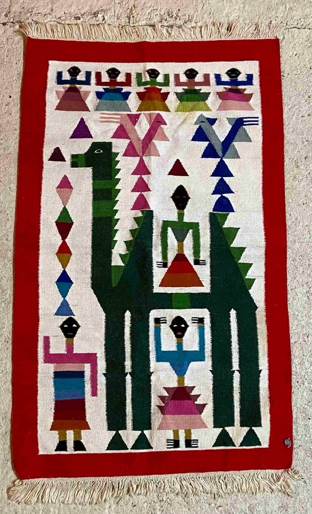 Kelim abstracte dromedaris / kameel en figuren 99/58 cm, Verzenden, Gebruikt, Meerkleurig, Overige stijlen