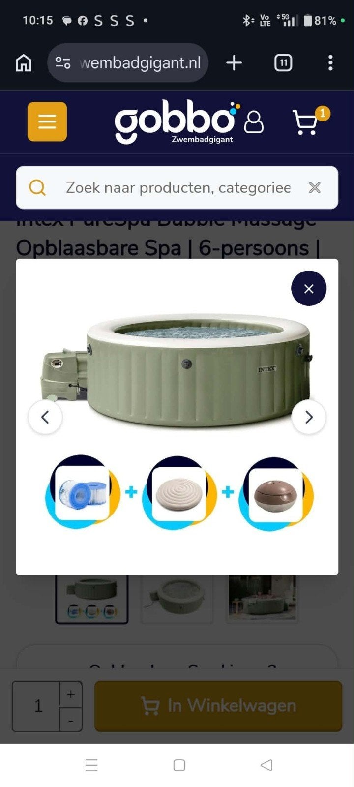 Intex jacuzzi 6 personen, Tuin en Terras, Ophalen, Zo goed als nieuw