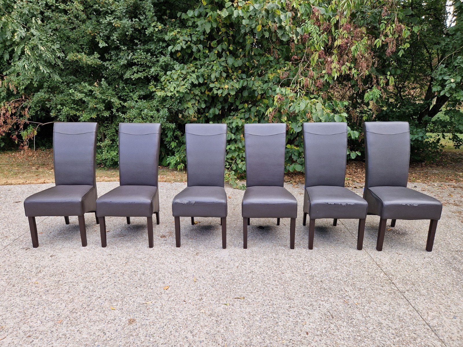6 stoelen, Huis en Inrichting, Ophalen, Gebruikt, Bruin, Kunststof