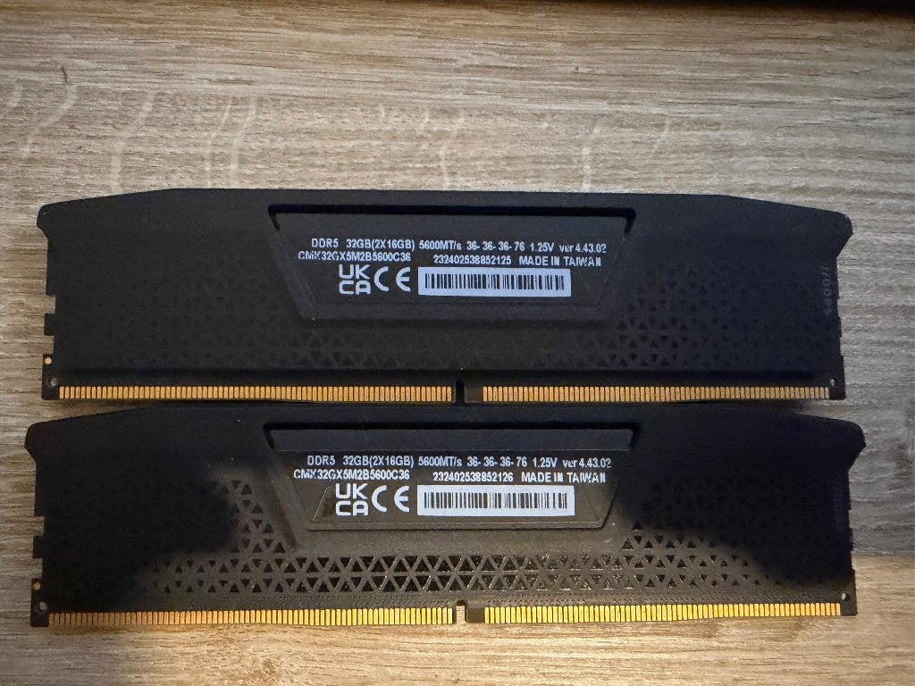 DDR5 Corsair 32 Go (2 x 16 Go), 32 GB, Enlèvement ou Envoi, Comme neuf, Desktop