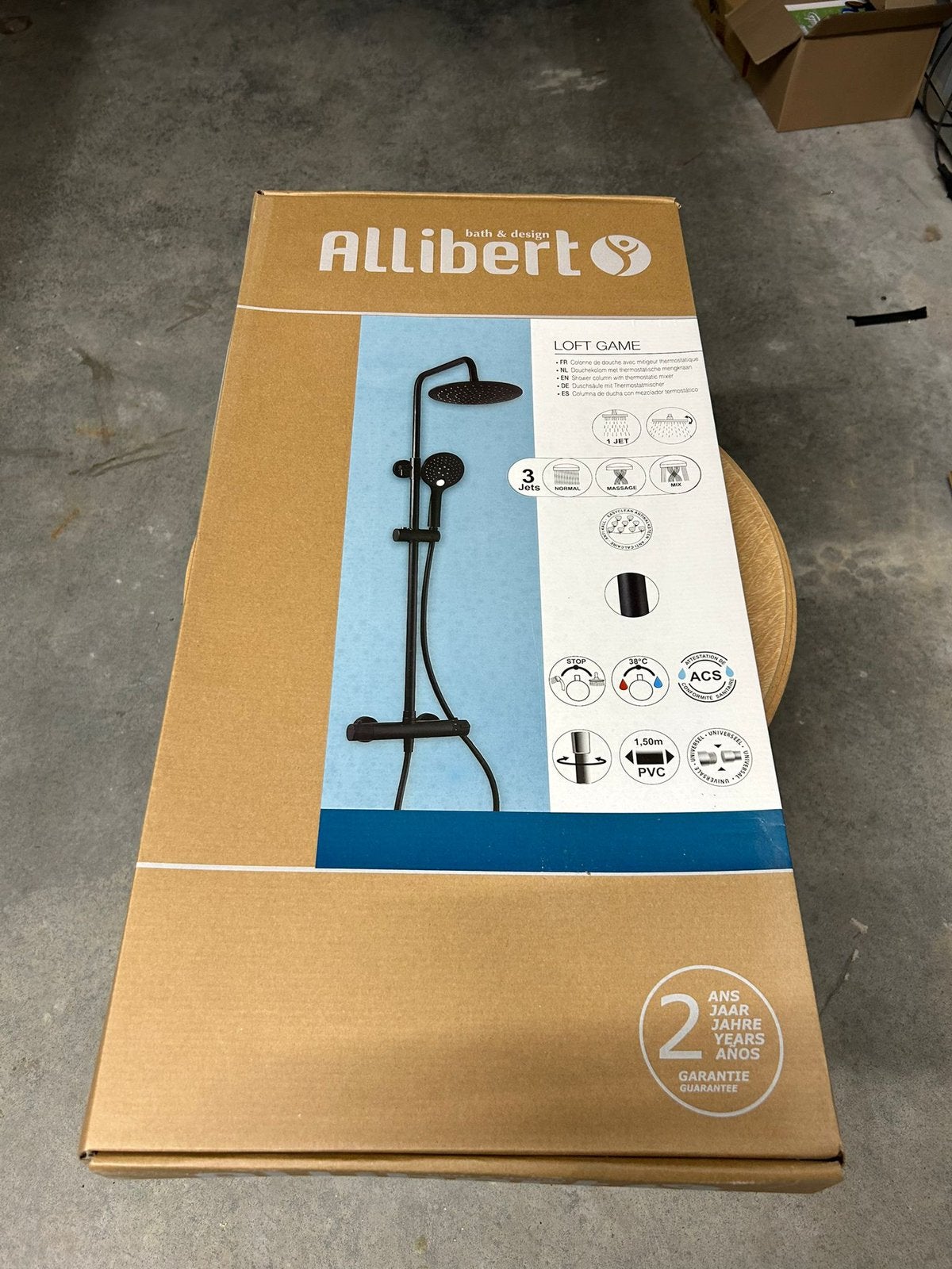NIEUW regendouche met thermostatische kraan merk Allibert, Doe-het-zelf en Bouw, Sanitair, Ophalen, Nieuw