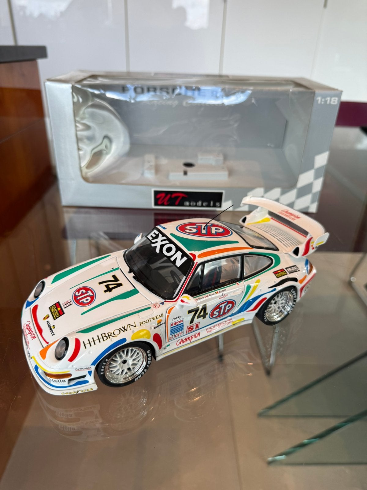 1:18 Porsche 911 (993) GT2 Nr. 74 24 H Daytona 1996 Boutsen, Hobby en Vrije tijd, Ophalen of Verzenden, Zo goed als nieuw, Auto