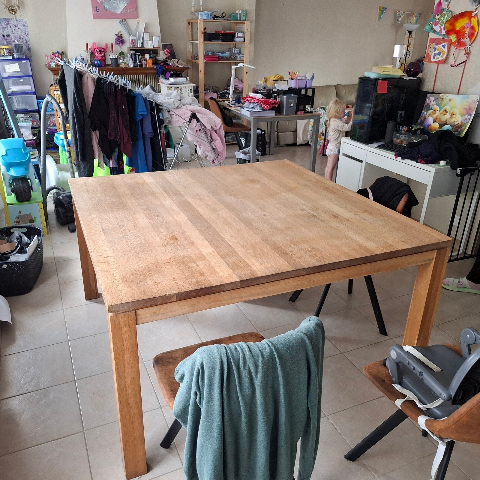 houten vierkante tafel, Ophalen