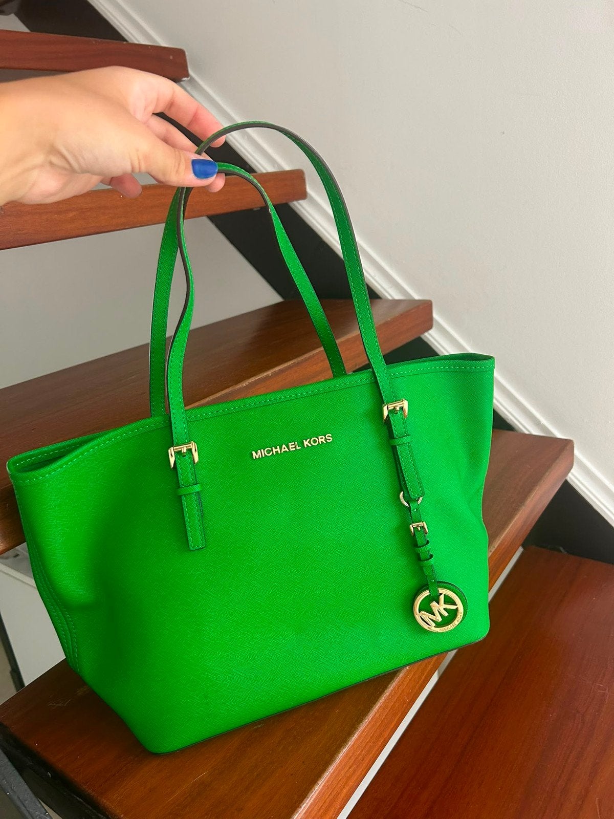 michael kors nieuww echt leer, Handtassen en Accessoires, Ophalen of Verzenden, Nieuw, Groen, Handtas