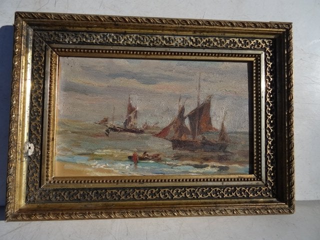 Peinture marine - Emile Edouard BERCHMANS 1843-1914, Enlèvement ou Envoi, Panneau