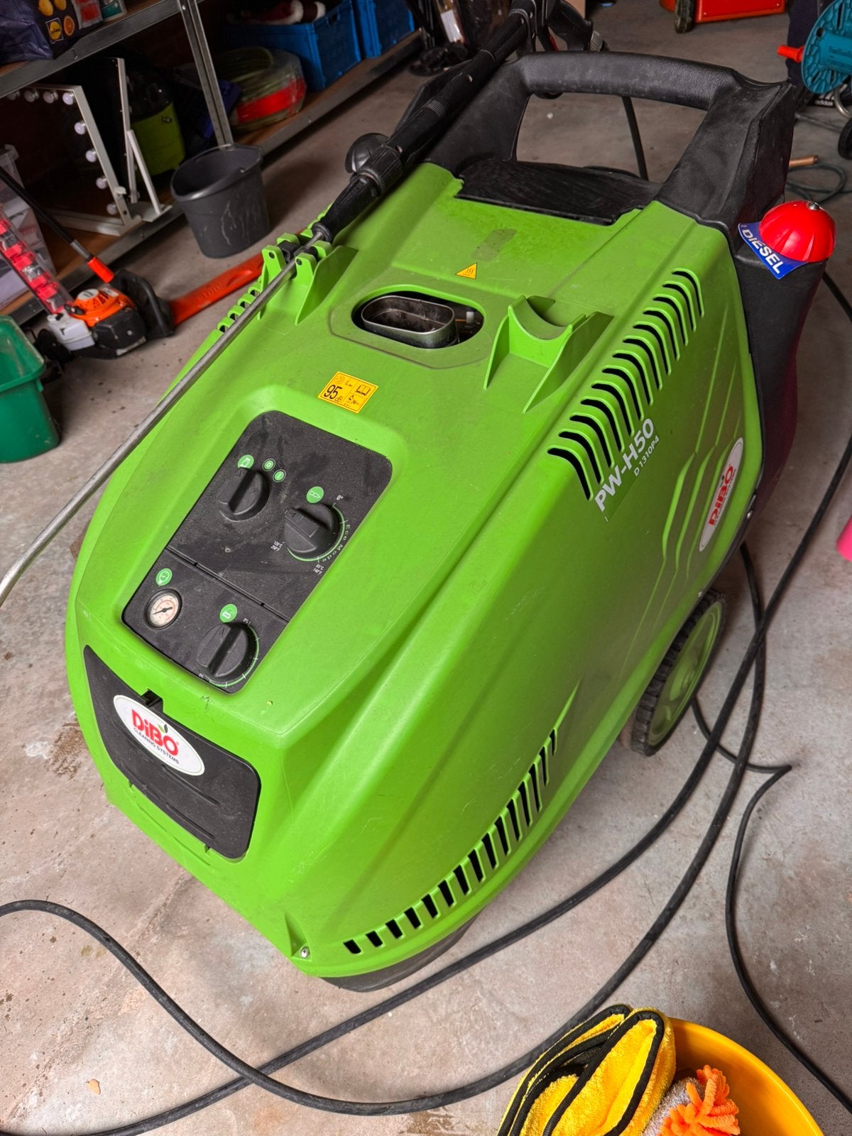 DiBO PW-H50 elektrische hogedrukreiniger warm water, Tuin en Terras, Hogedrukreinigers, Ophalen, Zo goed als nieuw