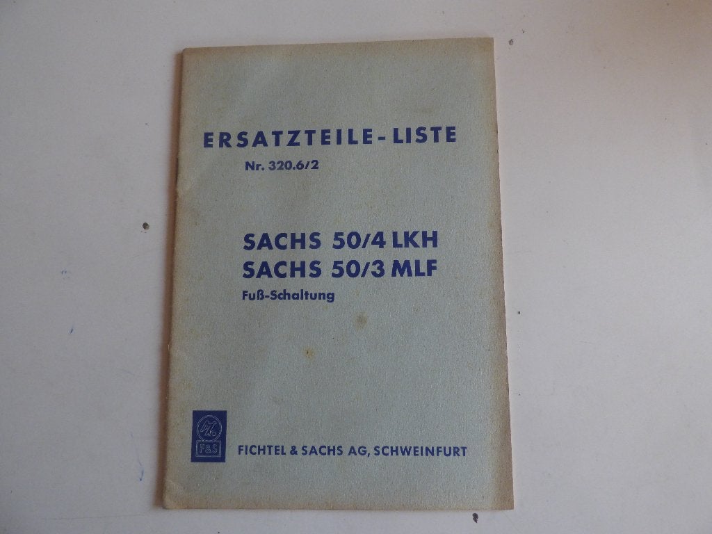 SACHS 50/4 LKH & 50/3 MLF ONDERDELENLIJST 320.6/2, Vélos & Vélomoteurs, Modes d'emploi & Notices d'utilisation, Enlèvement ou Envoi