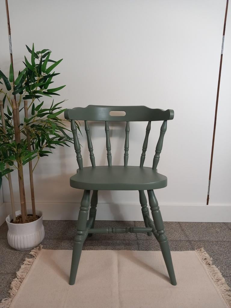 Cafestoel in een mooi groene kleur, Tuin en Terras, Tuinstoelen, Hout, Ophalen