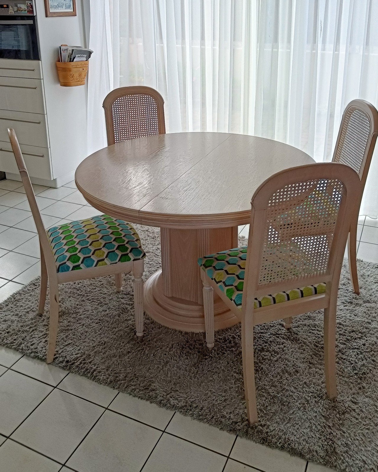 Table à manger avec 4 chaises, Maison & Meubles, Quatre personnes, 150 à 200 cm, Klassiek, Rond