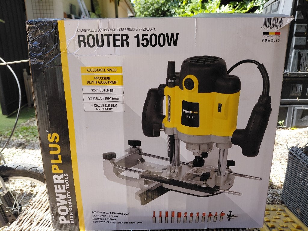 Bovenfrees/frees 1500w powerplus, Doe-het-zelf en Bouw, Ophalen, Zo goed als nieuw, Bovenfrees, Powerplus