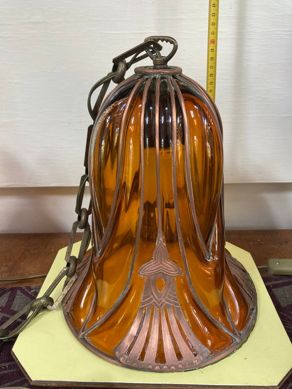 Lampe suspendue en verre en cage de type Seguso Murano, Enlèvement ou Envoi, Utilisé, Verre, E27 (grand)