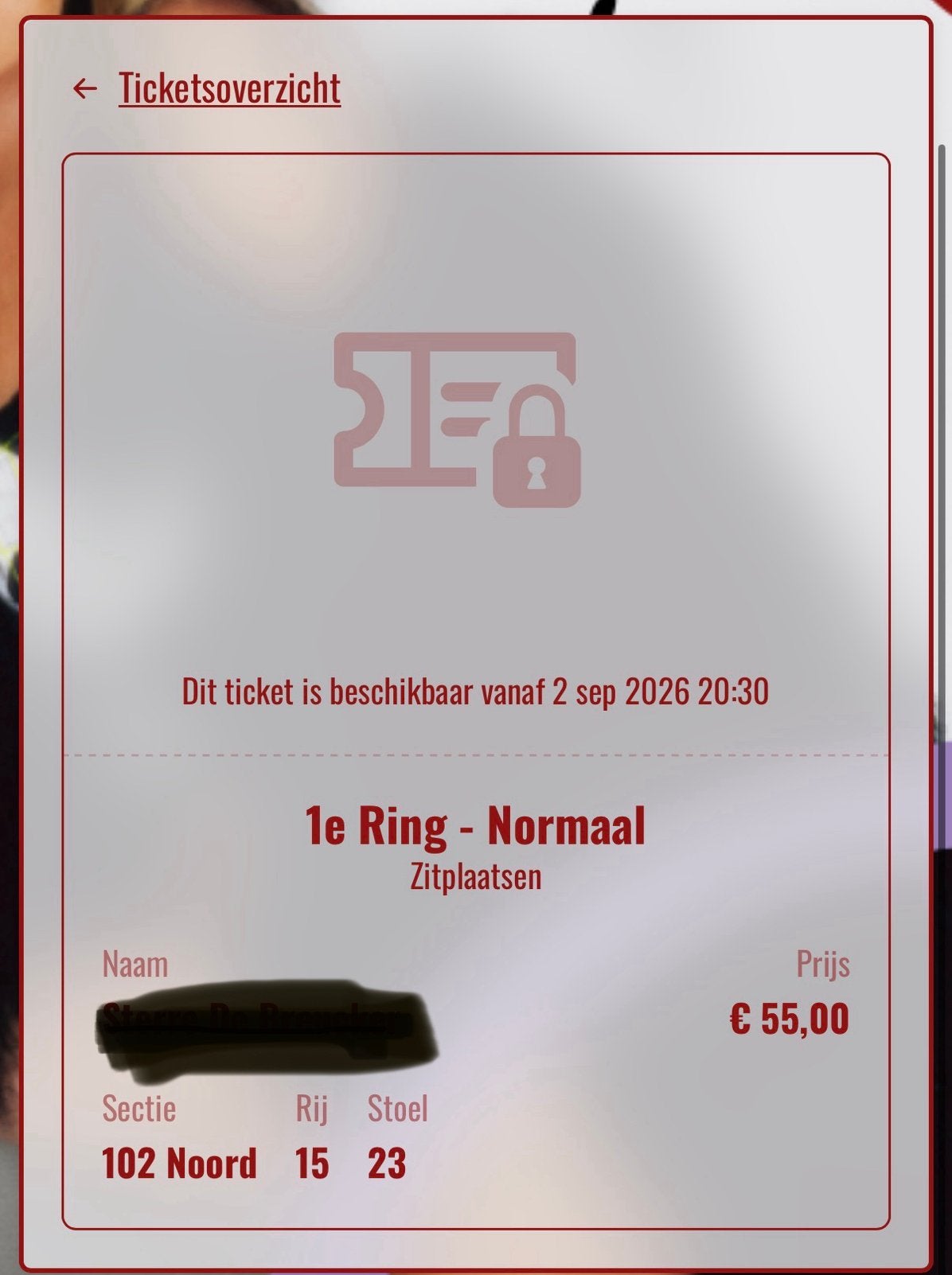 Roxy dekker ticket ring 1 Zitplaats, Tickets & Billets, Billets & Tickets Autre, Une personne
