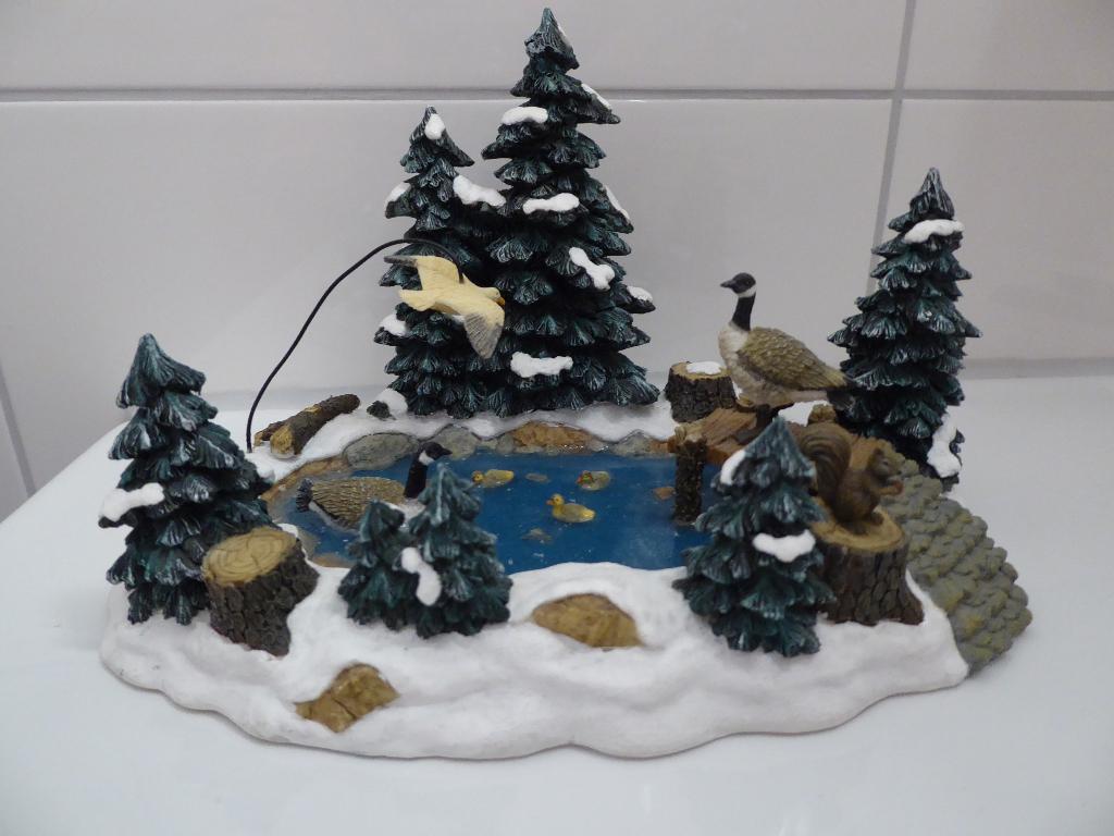 Luville Objet : oies dans le paysage aquatique 600061, Divers, Noël, Enlèvement ou Envoi, Comme neuf
