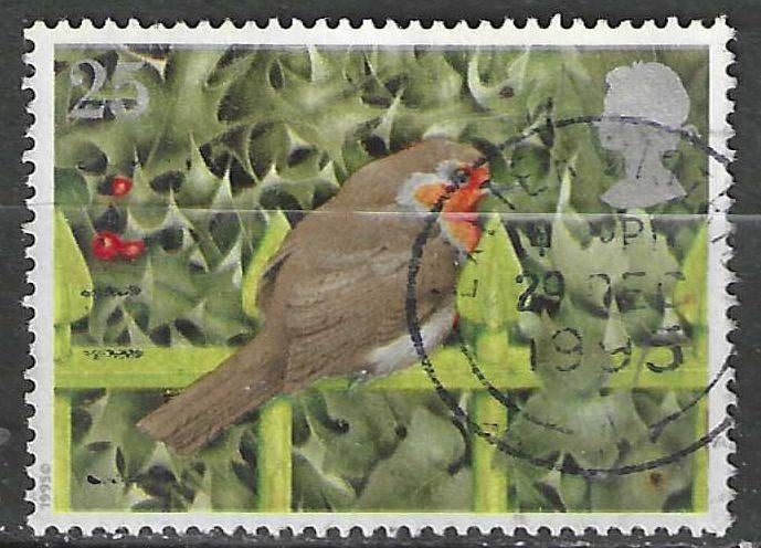 Grande-Bretagne 1995 - Yvert 1843 - Noël avec oiseau (ST), Envoi, Affranchi