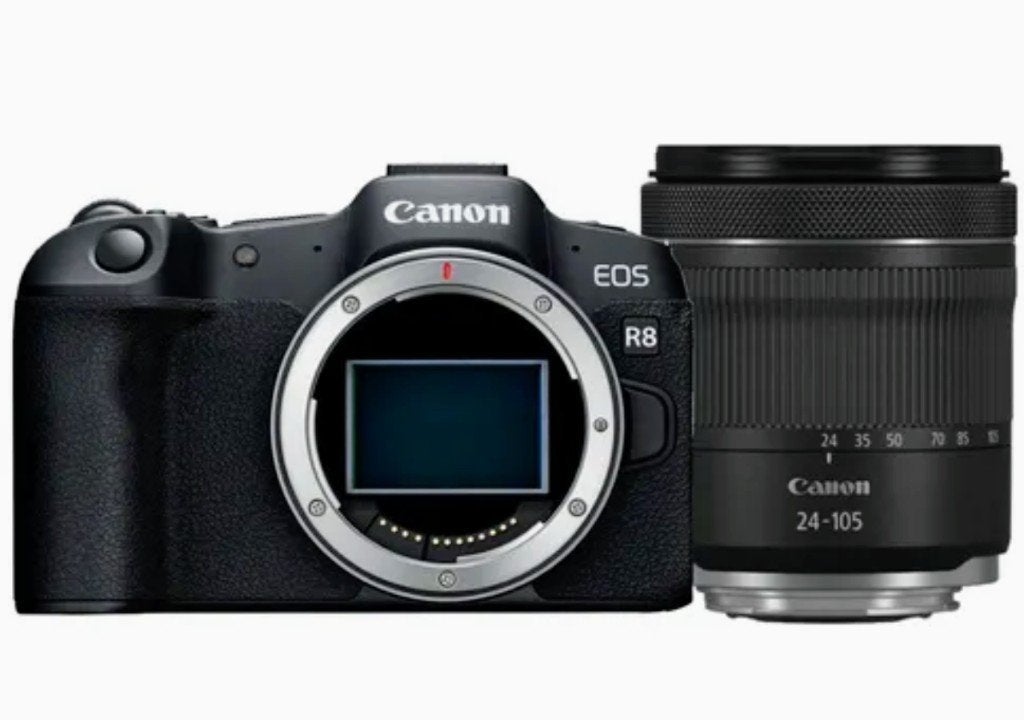 Canon Eos R8 + RF 24-105 mm + RF 50 mm + 3 batterijen, Ophalen, Canon