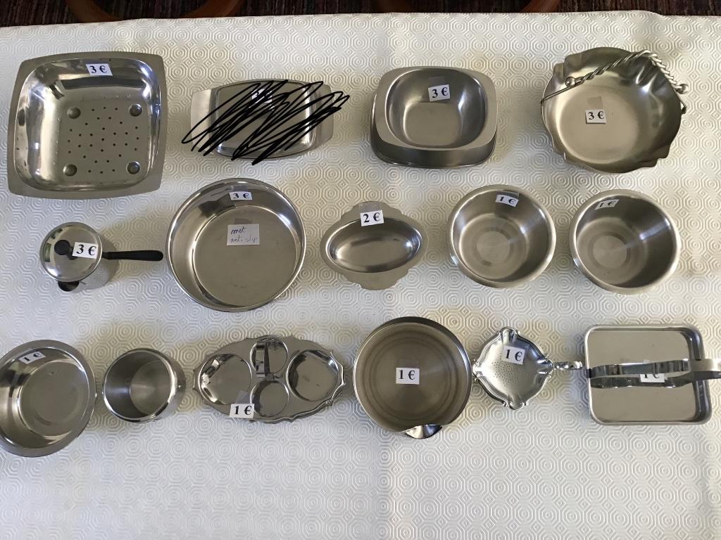 16 plats et bocaux en acier inoxydable de toutes sortes, Maison & Meubles, Cuisine | Vaisselle, Comme neuf, Enlèvement ou Envoi