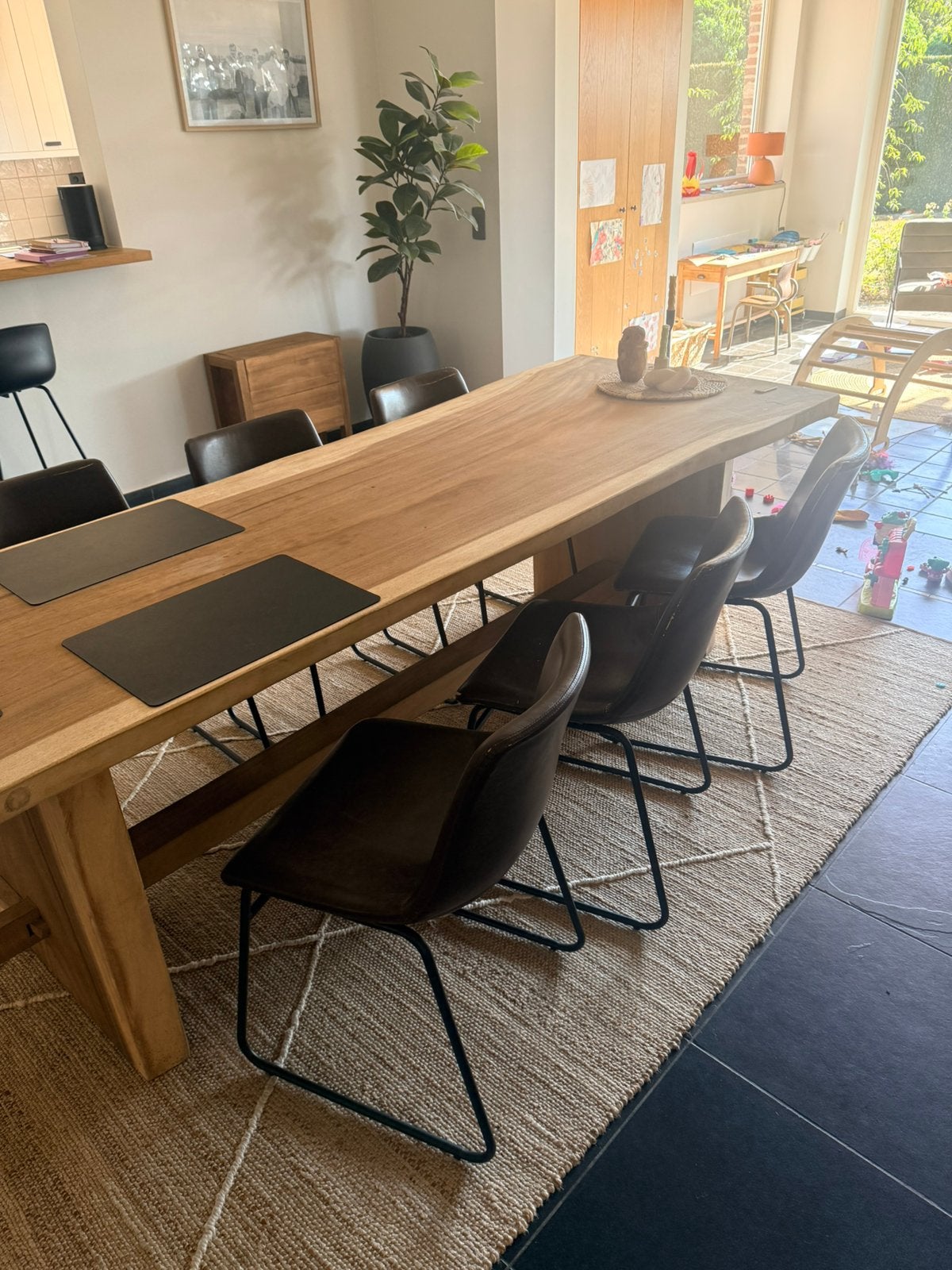 6 stoelen Logan donkerbruin gebruikt, Huis en Inrichting, Stoelen, Ophalen, Bruin, Vijf, Zes of meer stoelen, Kunststof